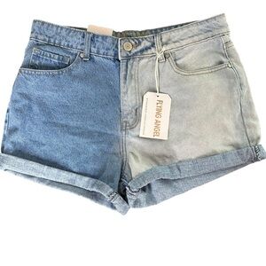 Flying Angel Two-Tone Denim Shorts NWT 15